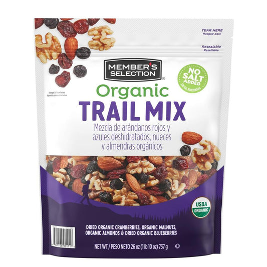 TRAIL MIX MEZCLA DE ARANDANOS ROJOS Y AZULES DESHIDRATADOS, NUECES Y ALMENDRAS ORGANICAS 737 G