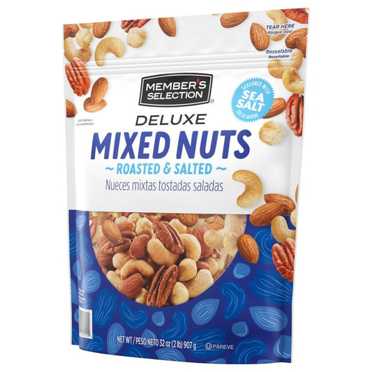 DELUXE MIXED NUT NUECES MIXTAS TOSTADAS SALADAS 907 GRS