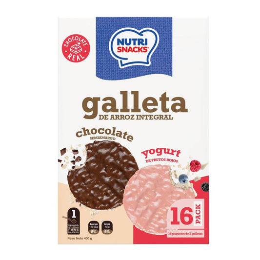 GALLETA DE ARROZ INTEGRAL CON CHOCOLATE AMARGO  25 GRS
