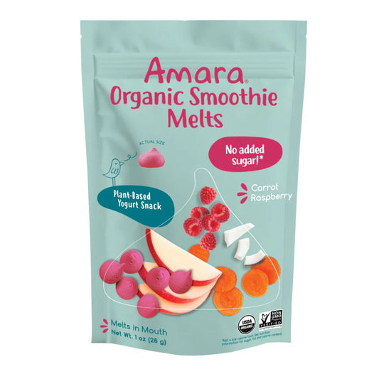 SNACK ORGÁNICO DE FRAMBUESA Y ZANAHORIA AMARA ORGANIC SMOOTHIE MELTS 1 OZ