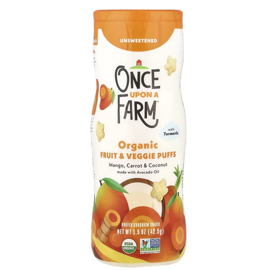 ONCE UPON A FARM PUFFS ORGÁNICOS SABOR MANGO, ZANAHORIA Y COCO