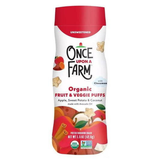 ONCE UPON A FARM PUFFS ORGÁNICOS SABOR FRESA, BATATA DULCE Y COCO