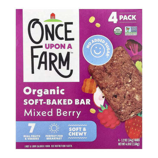 BARRA SUAVE ORGÁNICA FRUTOS ROJOS MIXTOS ONCE UPON A FARM 34 G