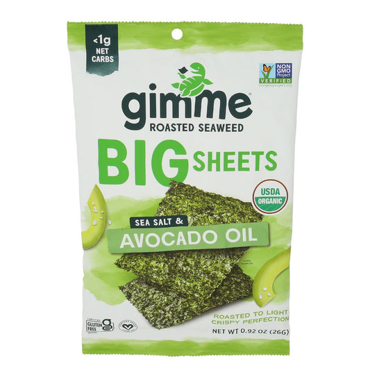 SNACK DE ALGAS SAL MARINA Y AGUACATE GIMME SEAWEED SNACKS