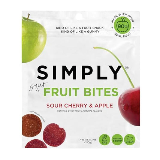 SIMPLY GUM FRUIT BITES SABOR MANZANA ÁCIDA Y CEREZA