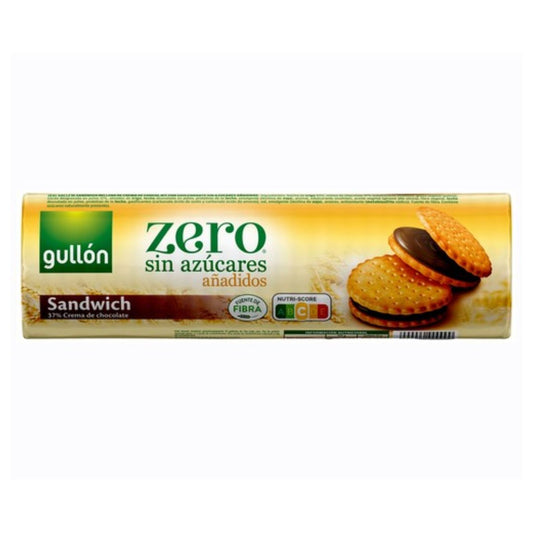 GALLETA ZERO AZUCAR SANDWICH  CON CREMA DE CHOCOLATE GULLON 250G