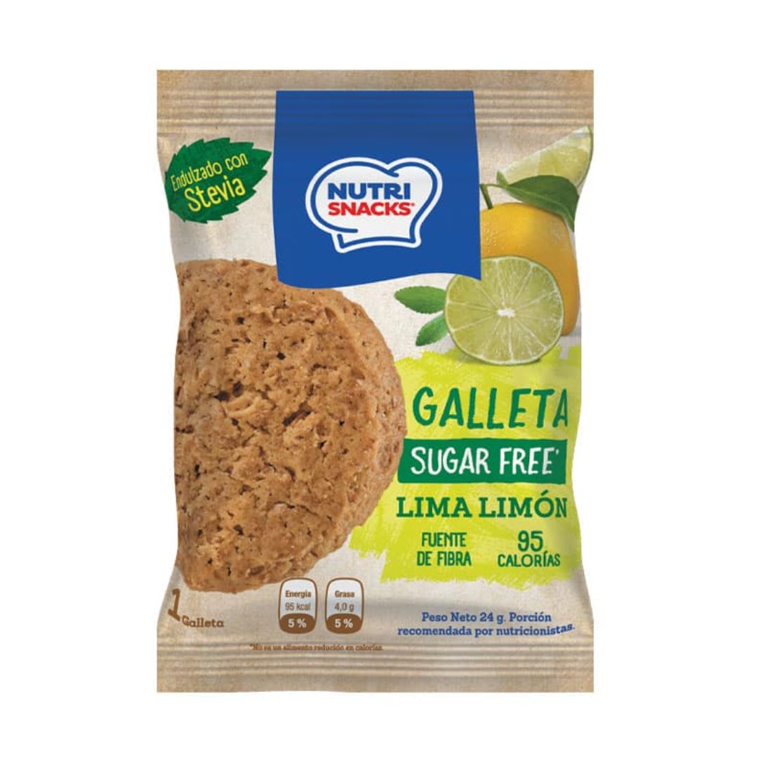 GALLETAS SIN AZUCAR SABOR LIMA LIMON  NUTRI SNACKS 24 G