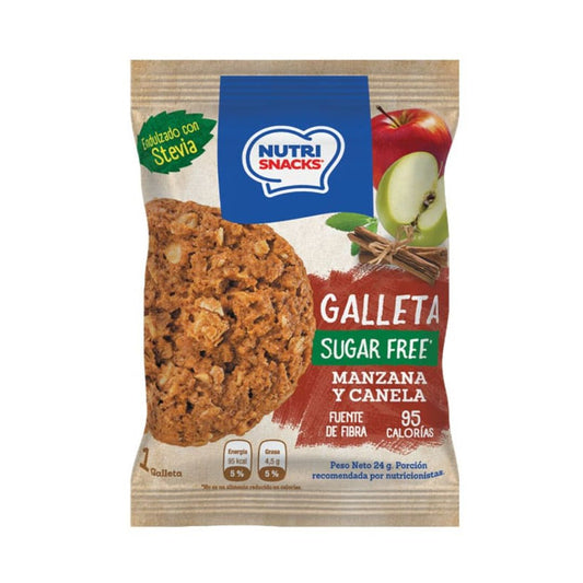 GALLETA SIN AZUCAR SABOR MANZANA CANELA  NUTRI SNACK 24 G