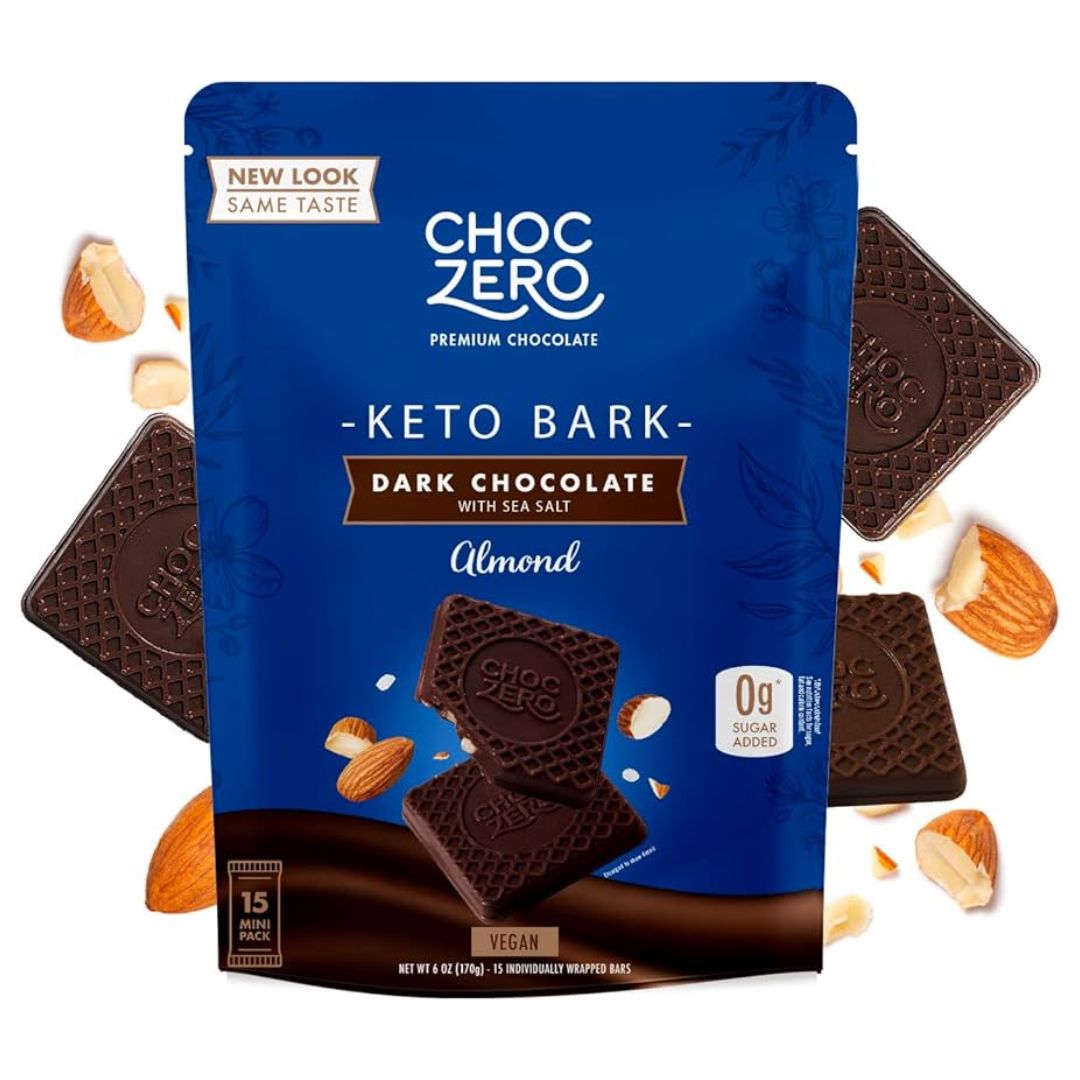 CHOCOLATE OSCURO ALMENDRAS KETO BARK CHOCZERO