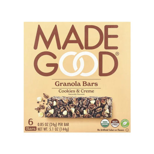 MADE GOOD BARRAS DE GRANOLA ORGANICA GALLETAS Y CREMA