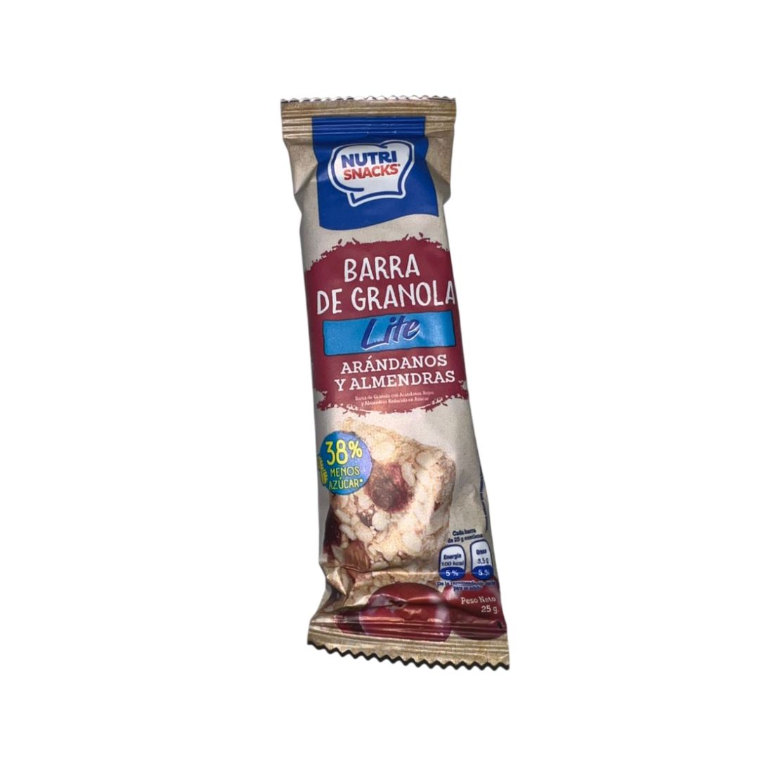BARRA DE GRANOLA ARANDANOS Y ALMENDRA 25 GRS  NUTRI SNACKS