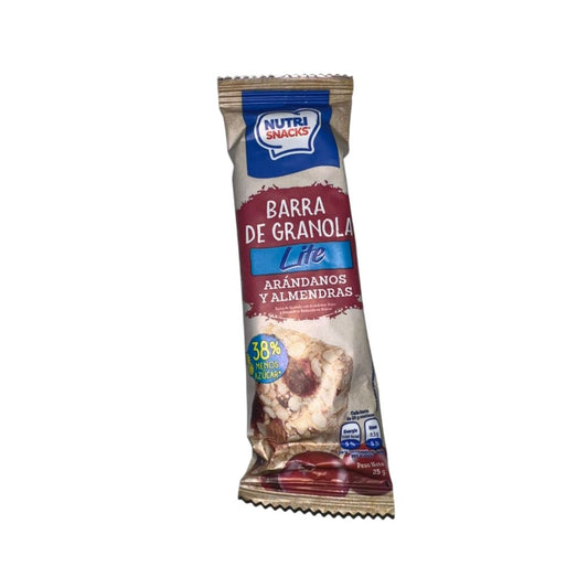 BARRA DE GRANOLA ARANDANOS Y ALMENDRA 25 GRS  NUTRI SNACKS