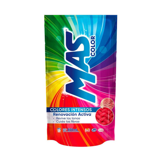 DETERGENTE LIQUIDO MAS PARA ROPA DE COLOR DE 830 ML