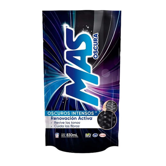 DETERGENTE LIQUIDO MAS PARA ROPA OSCURA DE 830ML