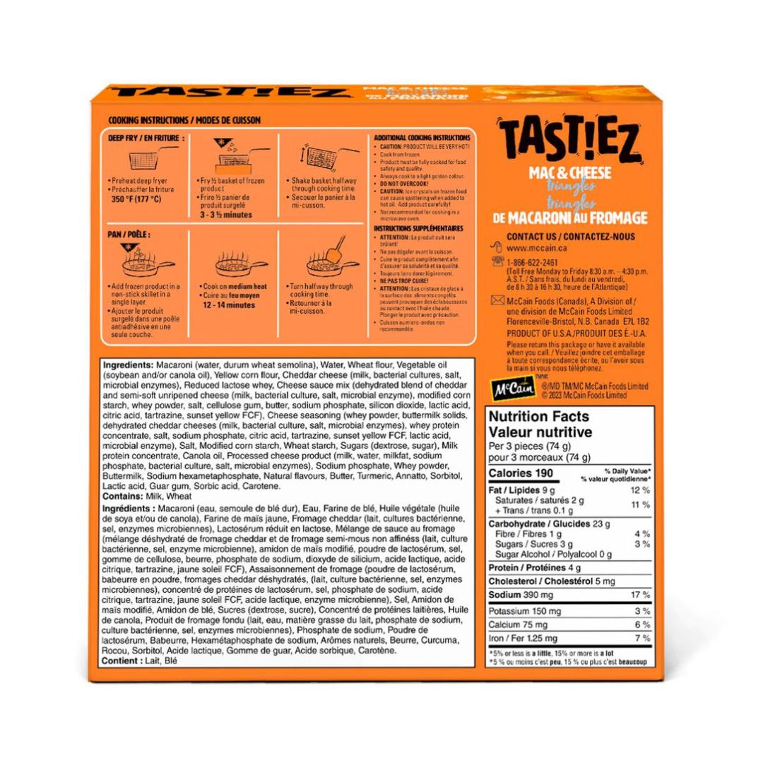 TRIANGULO DE MACARRONES CON QUESO MCCAIN 400 GRS