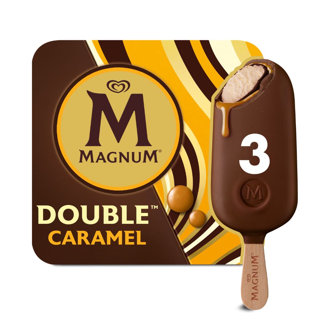 MAGNUM PALETA DE HELADO DOBLE CARAMELO 3 PACK