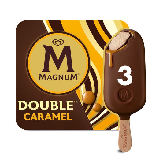 MAGNUM PALETA DE HELADO DOBLE CARAMELO 3 PACK