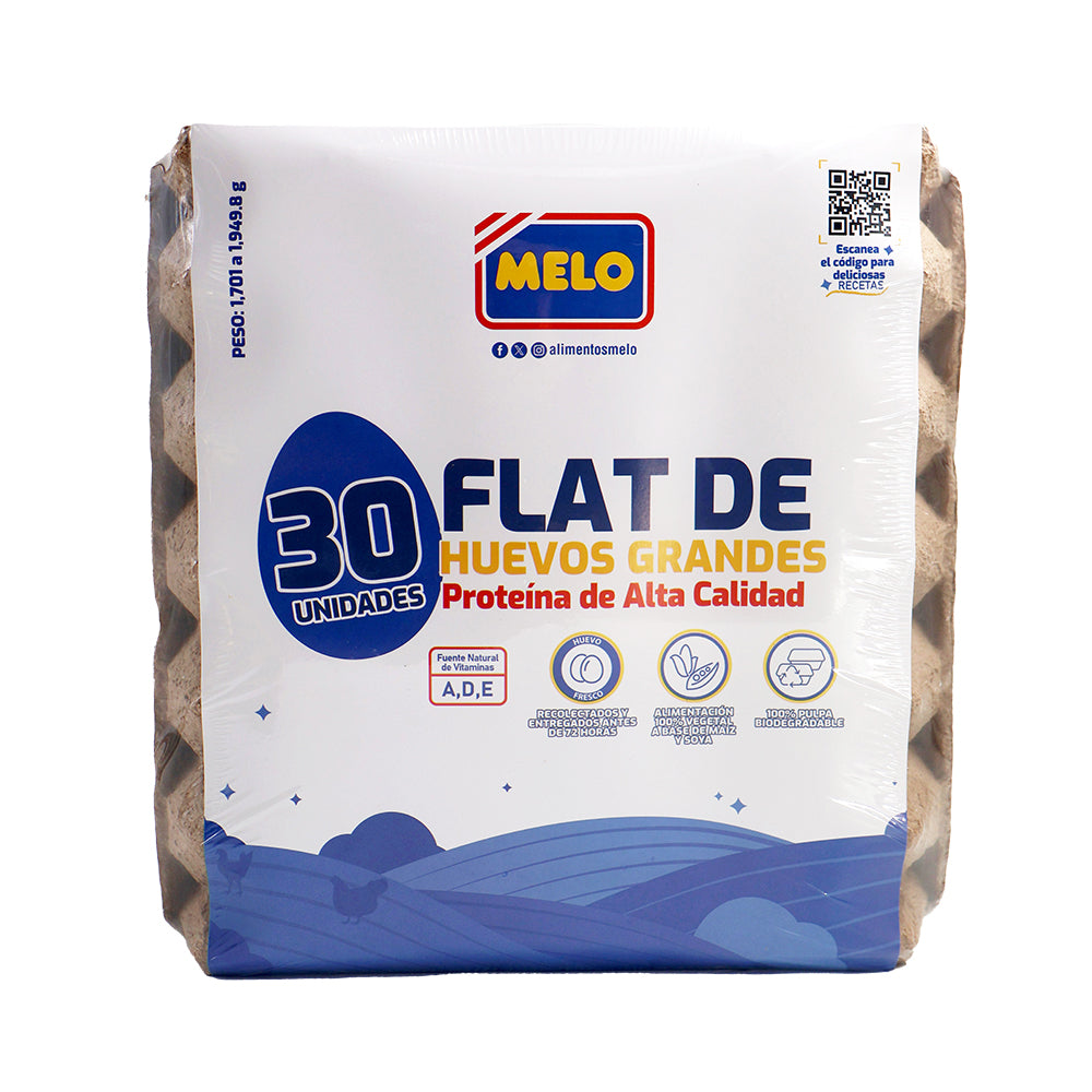 HUEVOS MELO BANDEJA FLAT DE 30 UND