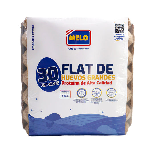 HUEVOS MELO BANDEJA FLAT DE 30 UND