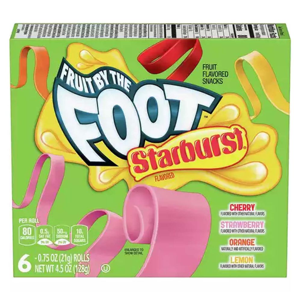 FRUIT ROLLS BY THE FOOT STARBURST 4.5 OZ