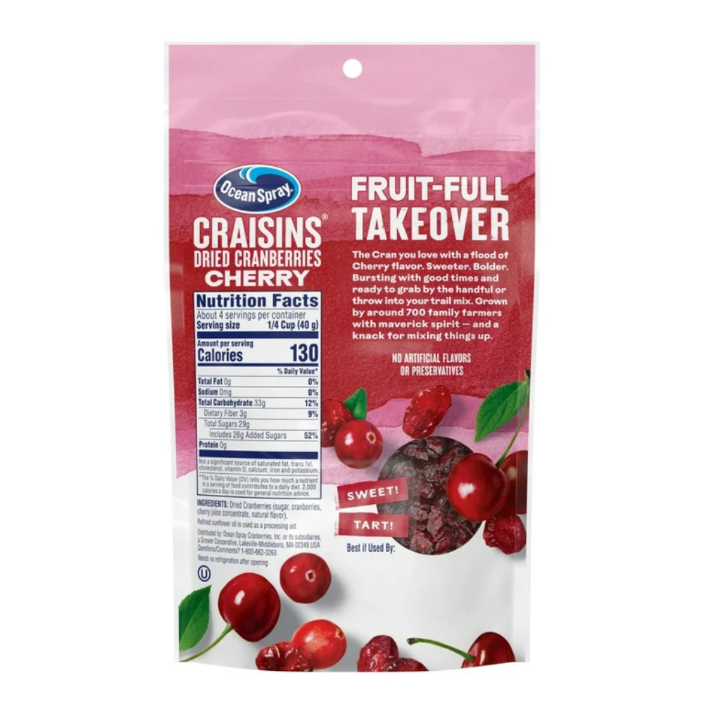 CHERRY CRAISINS OCEAN SPRAY 6 OZ