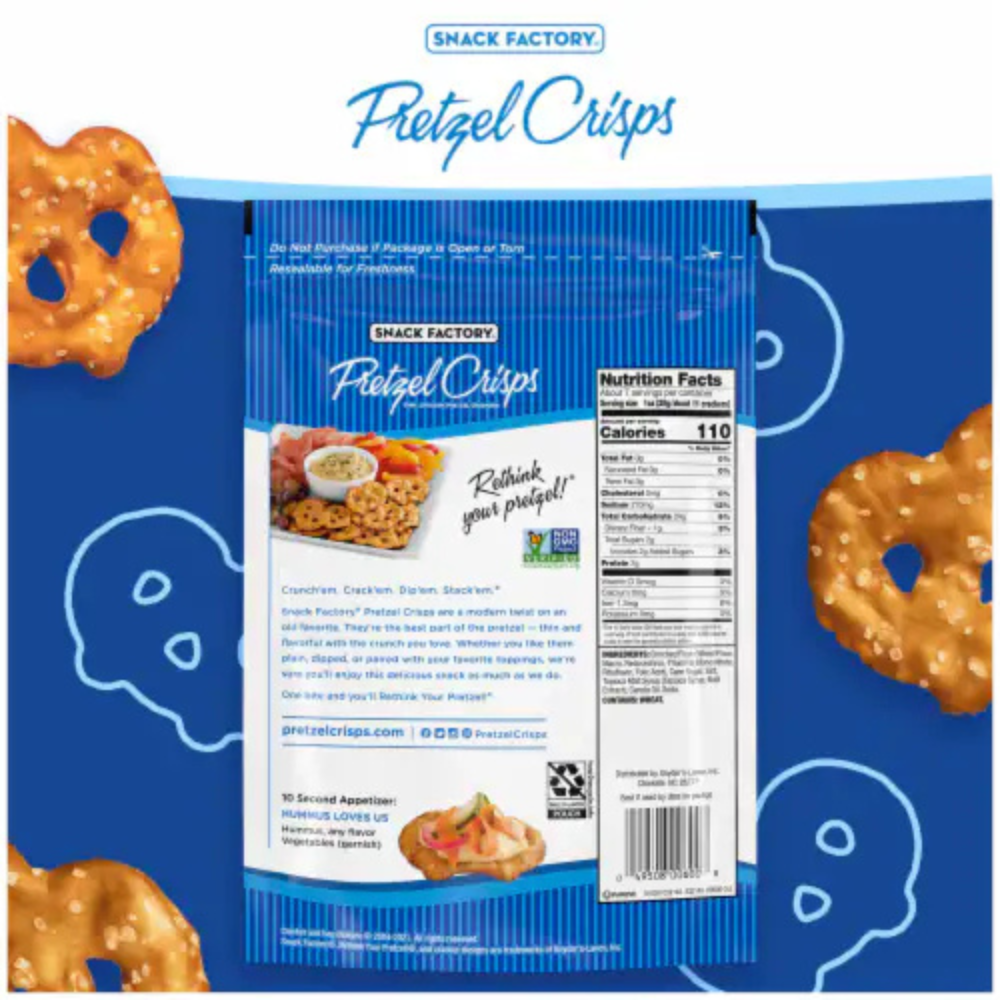 PRETZEL CRISP ORIGINAL SNACK FACTORY 7.2 OZ