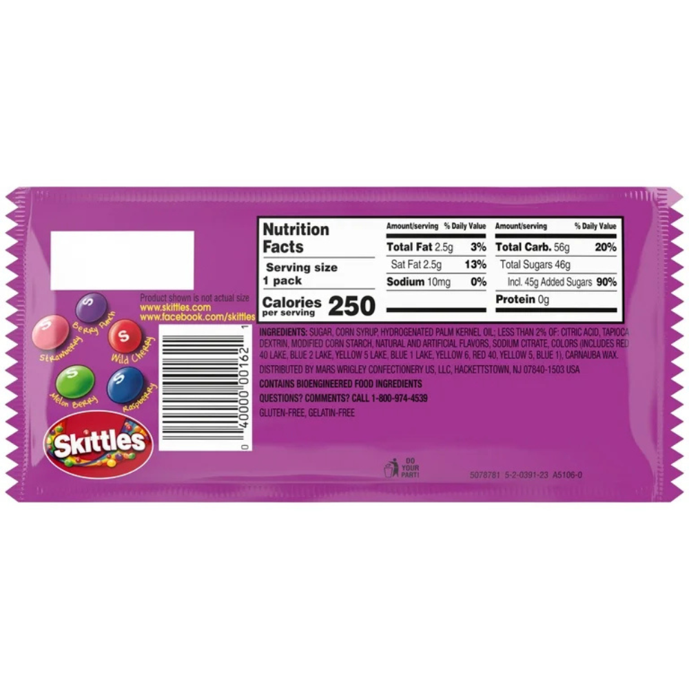 PASTILLAS SKITTLES WILDBERRY 2.17 OZ