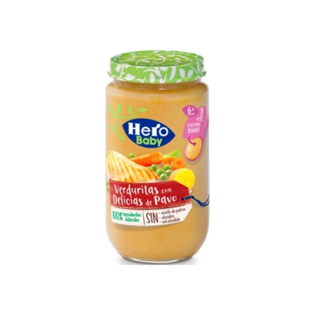 COLADO INFANTIL VERDURITAS CON DELICIAS DE PAVO HERO BABY 235 GR