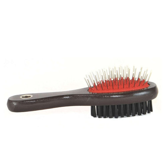 CEPILLO PARA MASCOTAS CON DOBLE HEBRAS 205mm X 50mm