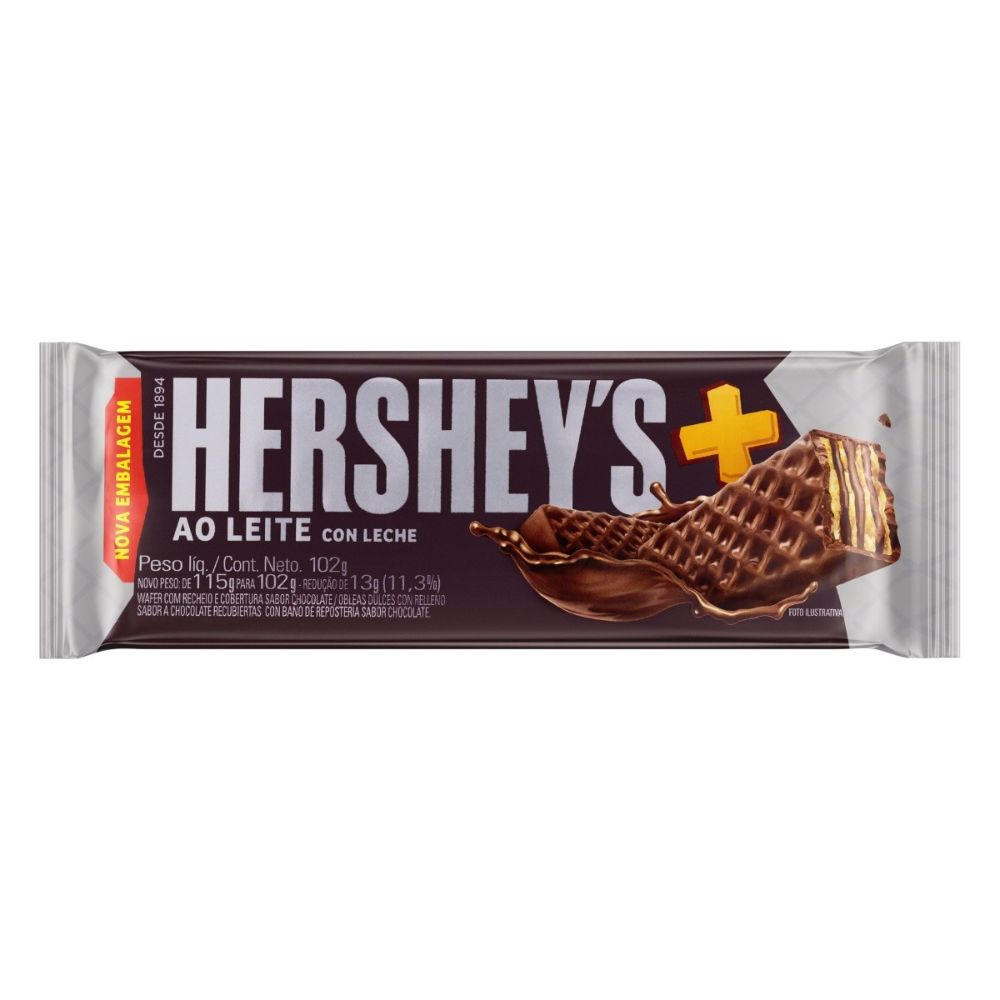 HERSHEY´S WAFERS  MAIS OA LEITE 102 GRS