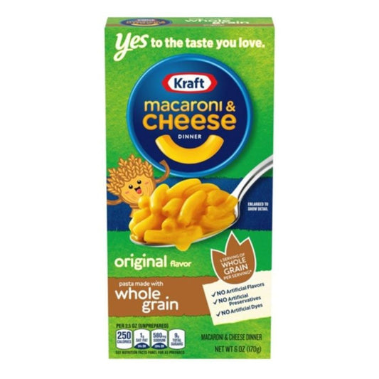 KRAFT MAC & CHEESE WHOLE GRAIN 6 OZ