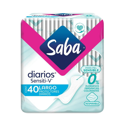 TOALLAS SANITARIAS SABA DIARIOS LARGOS SENSITIV 40UND
