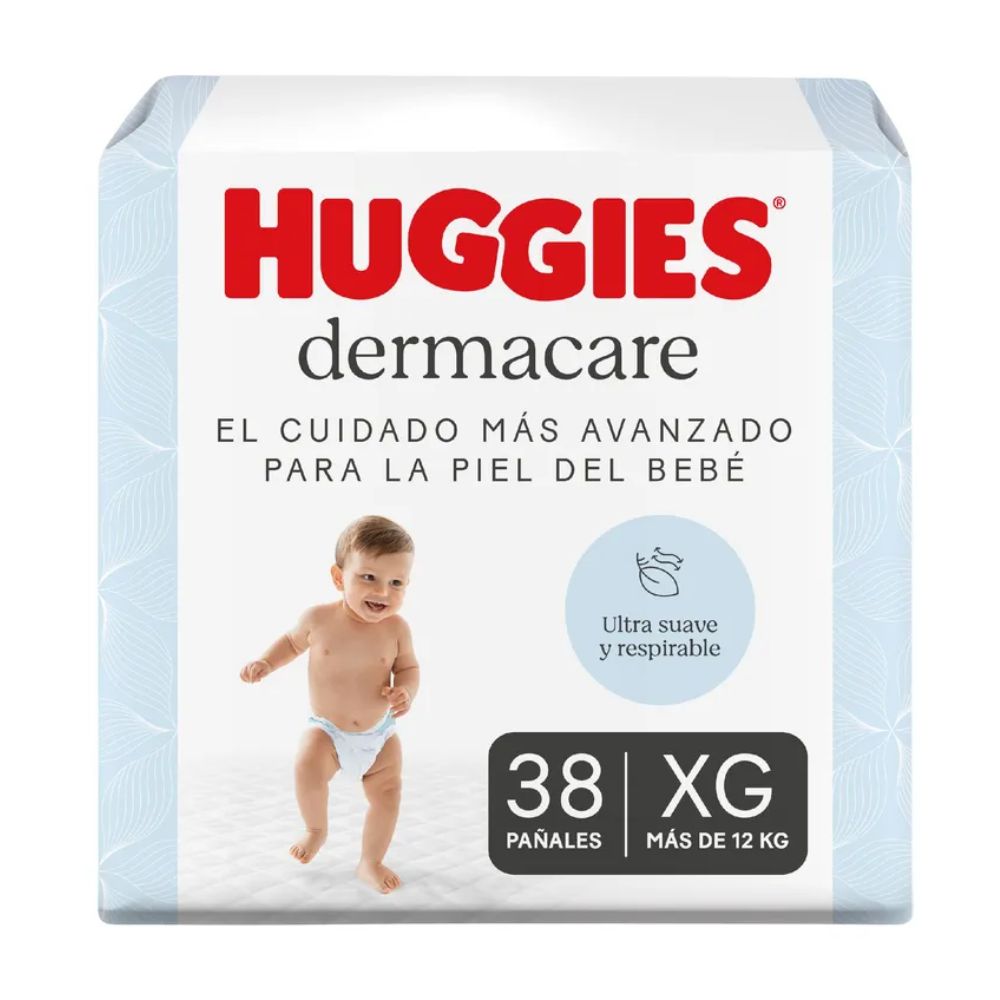 PAÑALES HUGGIES DERMACARE TALLA XL  38UND