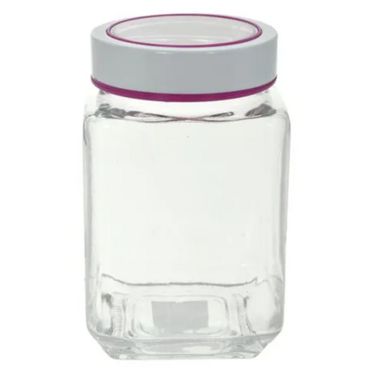 FRASCO DE VIDRIO 800ML CON TAPA ROJA