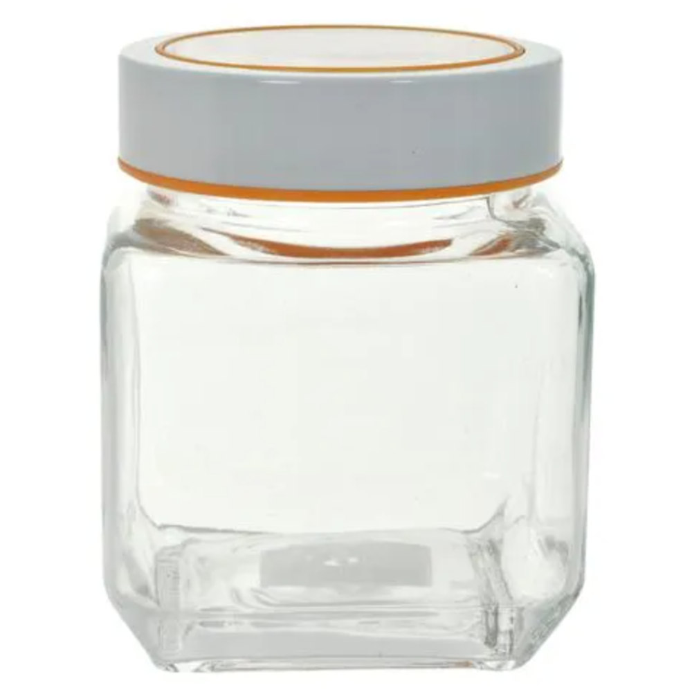 FRASCO DE VIDRIO 500ML CON TAPA NARANJA