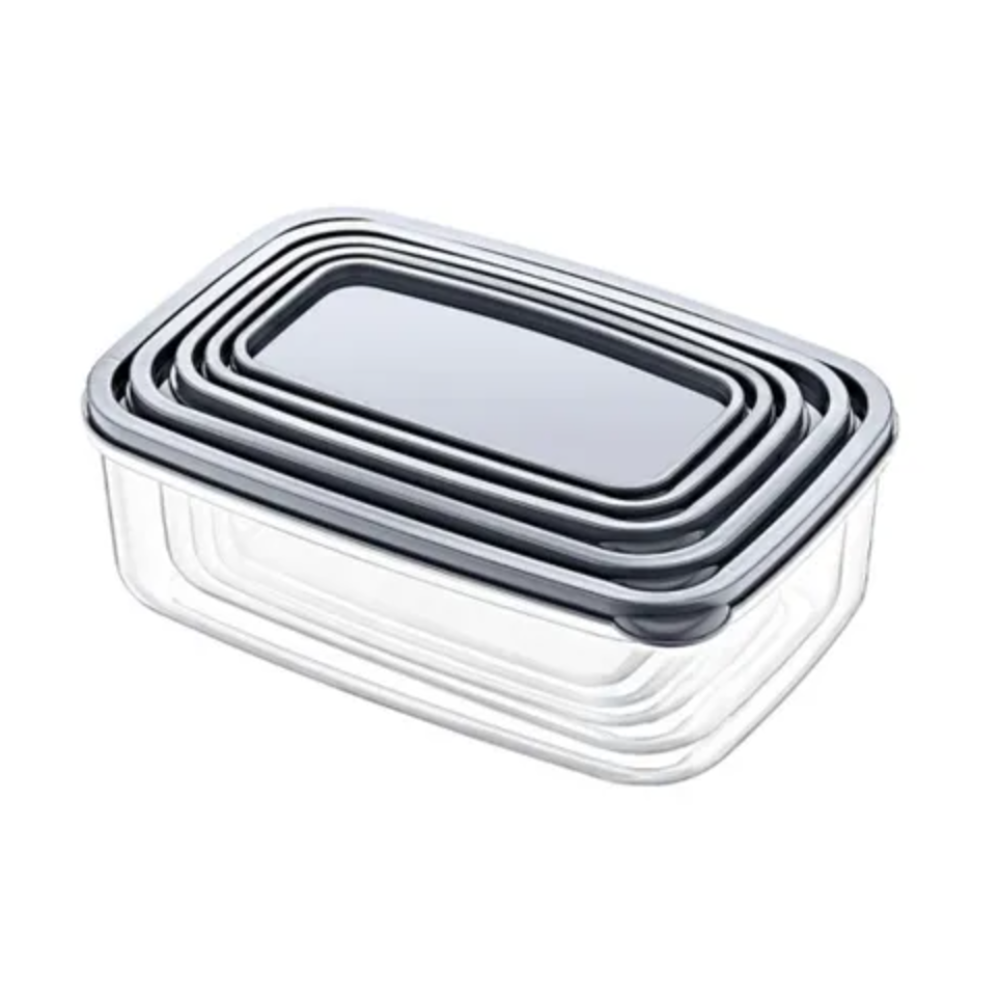 JUEGO DE ENVASES PLA&#769;STICOS CON TAPA PARA ALMACENAMIENTO