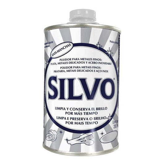 LIMPIADOR Y PULIDOR ANTI MANCHAS PARA METALES FINOS SILVO 200 ML