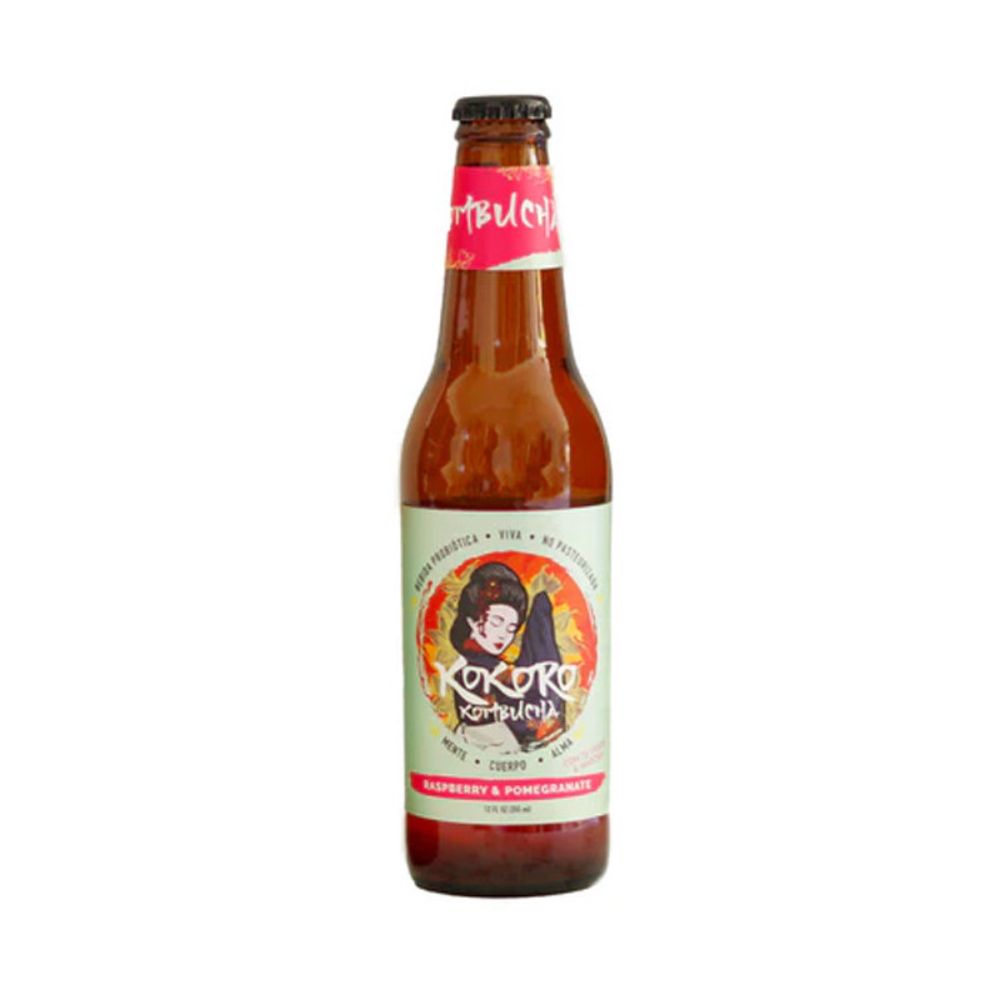 KOKORO KOMBUCHA BEBIDA PROBIÓTICA FRAMBUESA Y GRANADA 355 ML