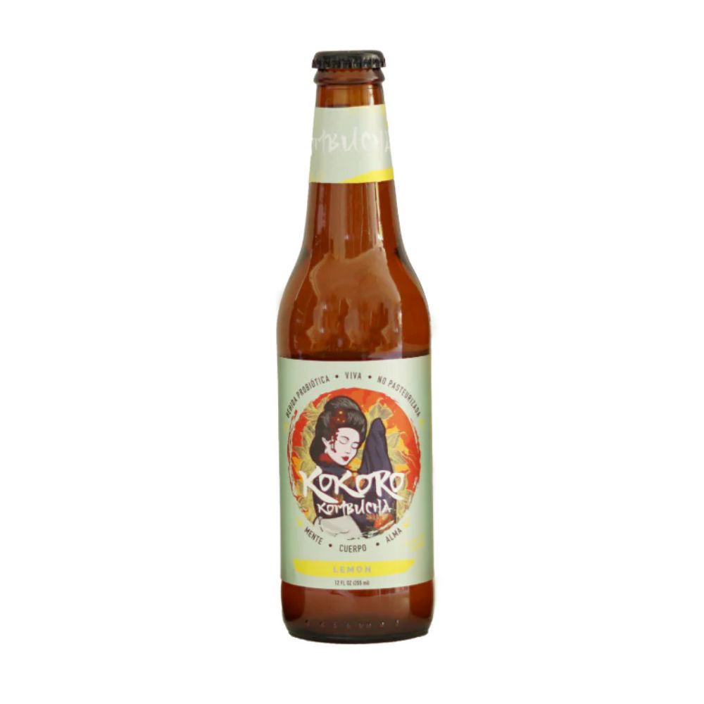 KOKORO KOMBUCHA BEBIDA PROBIÓTICA LIMON 355 ML