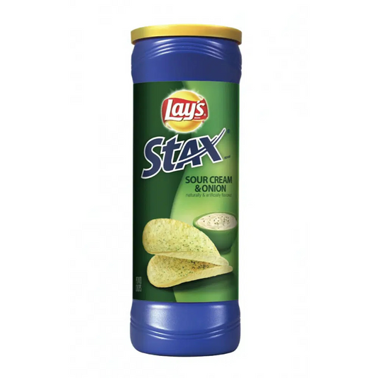 PAPAS LAYS STAX SOUR CREAM & ONION LARGE