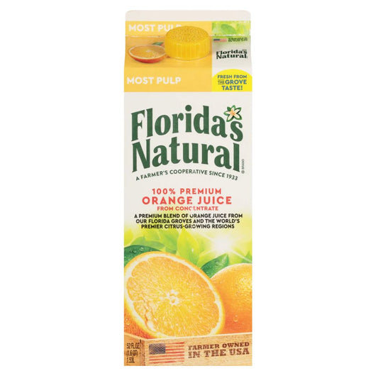 FLORIDA NATURAL ORANGE MOST PULP 52OZ
