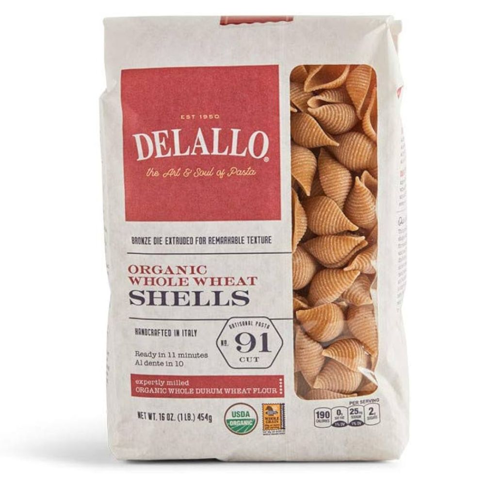 PASTA CONCHAS DE TRIGO INTEGRAL ORGÁNICA 16 OZ DELALLO