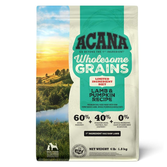 COMIDA DE PERRO ACANA WHOLESOME GRAINS LAMB & PUMPKIN 4LB