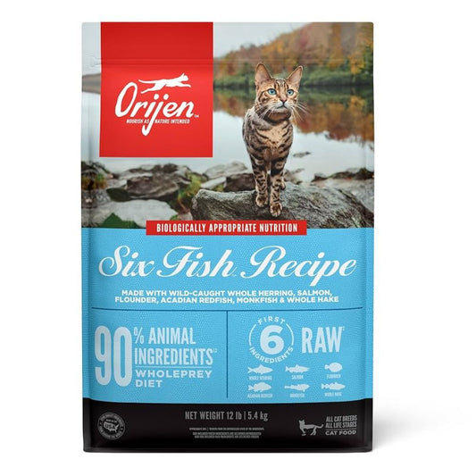 COMIDA DE GATO ORIJEN SIX FISH CAT 12 LB/ 5.45 KG