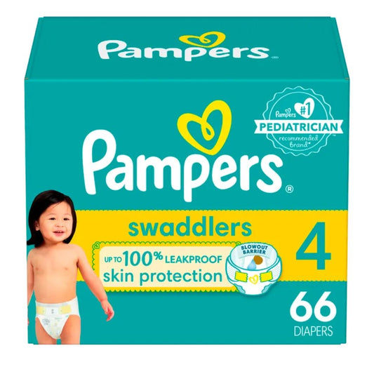 PAMPERS SWADDLERS TALLA 4 66 UNIDADES