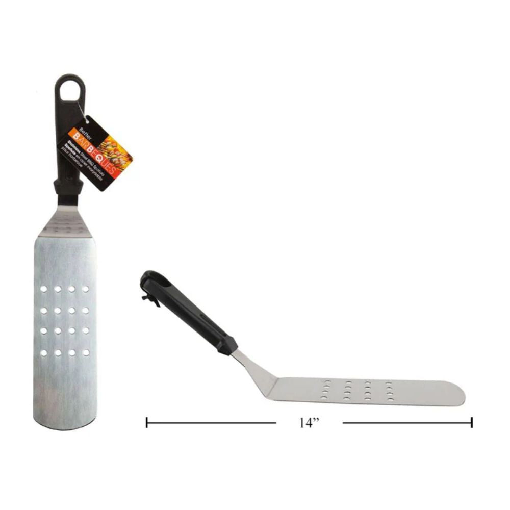 ESPATULA DE 40 CMS DE ACERO INOXIDABLE PARA BARBACOA