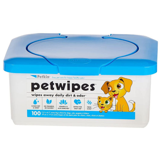 TOALLITAS HUMEDAS PARA MASCOTAS PETWIPES 100 UND