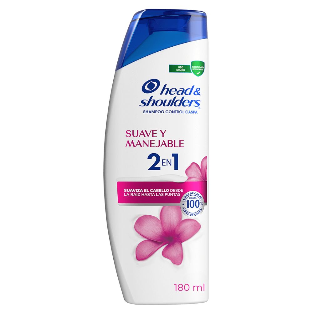 SHAMPOO SUAVE Y MANEJABLE 2 EN 1 HEAD AND SHOULDERS 180 ML