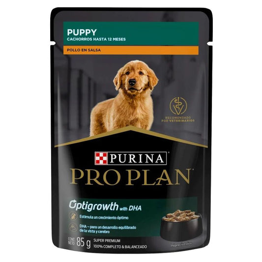 ALIMENTO PARA CACHORROS POLLO EN SALSA OPTIGROWTH PURINA PRO PLAN 85 GR