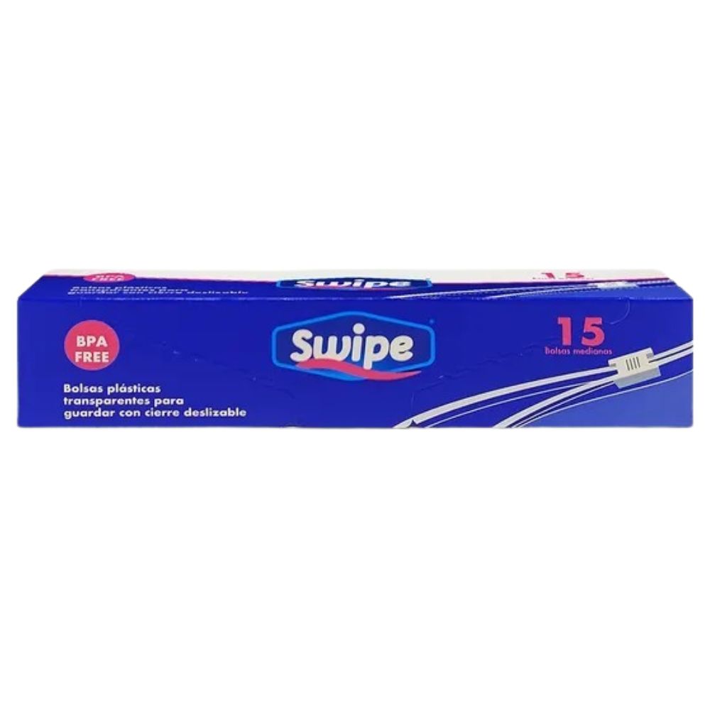 BOLSA CON ZIPPER PARA SANDWICH TAMAÑO MEDIANA SWIPE 15 UND
